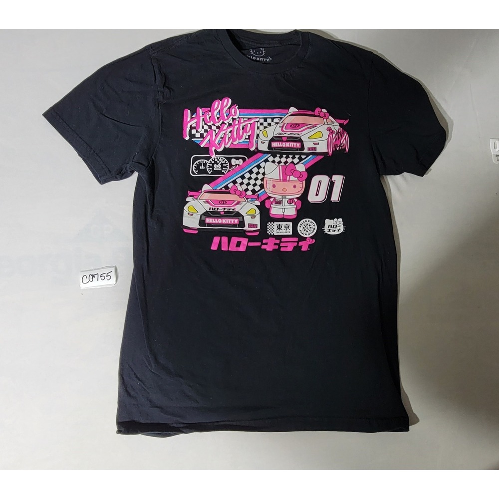 Sanrio Hello Kitty Tokyo Speed Racing Graphic T-Shirt Black Small JDM Anime Tee - Picture 2 of 7